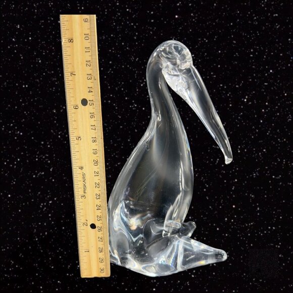 Venetian Clear Art Glass Bird Duck Clear Crystal Green Manganese 365nm UV Glow - Picture 8 of 16